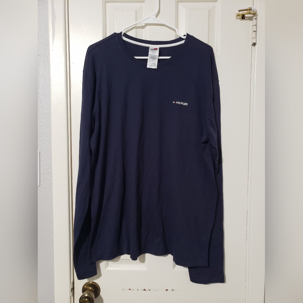 Tommy Hilfiger Jeans Mens Long Sleeve T-Shirt Navy Size XL